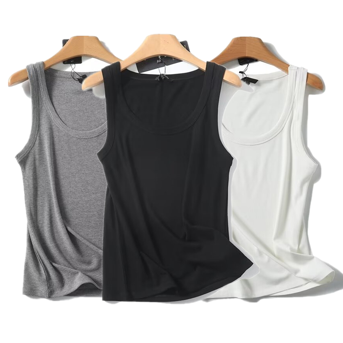 Tank Top Ribbed - Maxdutti 여성용 단색 슬림핏 티셔츠, 북유럽