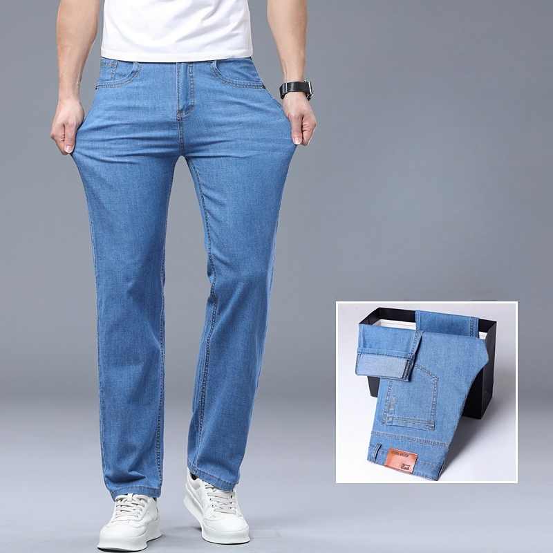 남성용 아이스 실크 얇은 데님 청바지 블루 스트레이트  - Levis Jeans 501 리뷰 및 가격