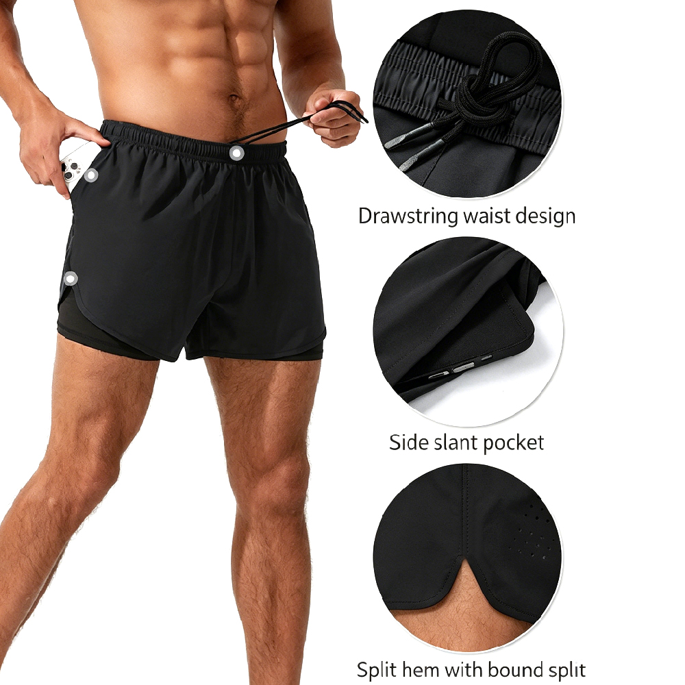 1PCS 남성용 2 in 1 러닝 반바지, 속건성 운동 - Compression Shorts Athletes 리뷰 및 가격